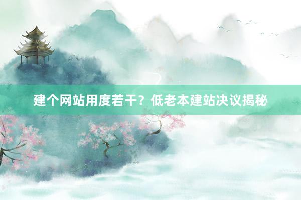 建个网站用度若干？低老本建站决议揭秘