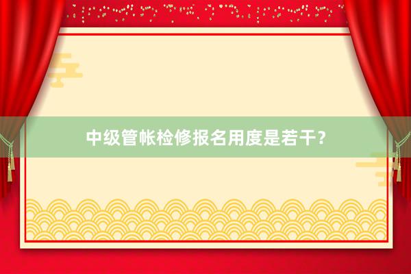 中级管帐检修报名用度是若干？
