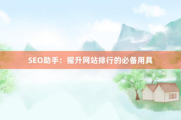 SEO助手：擢升网站排行的必备用具