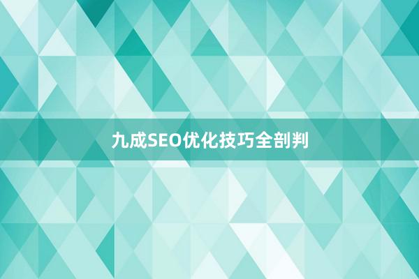 九成SEO优化技巧全剖判