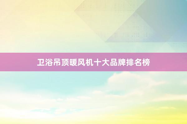 卫浴吊顶暖风机十大品牌排名榜